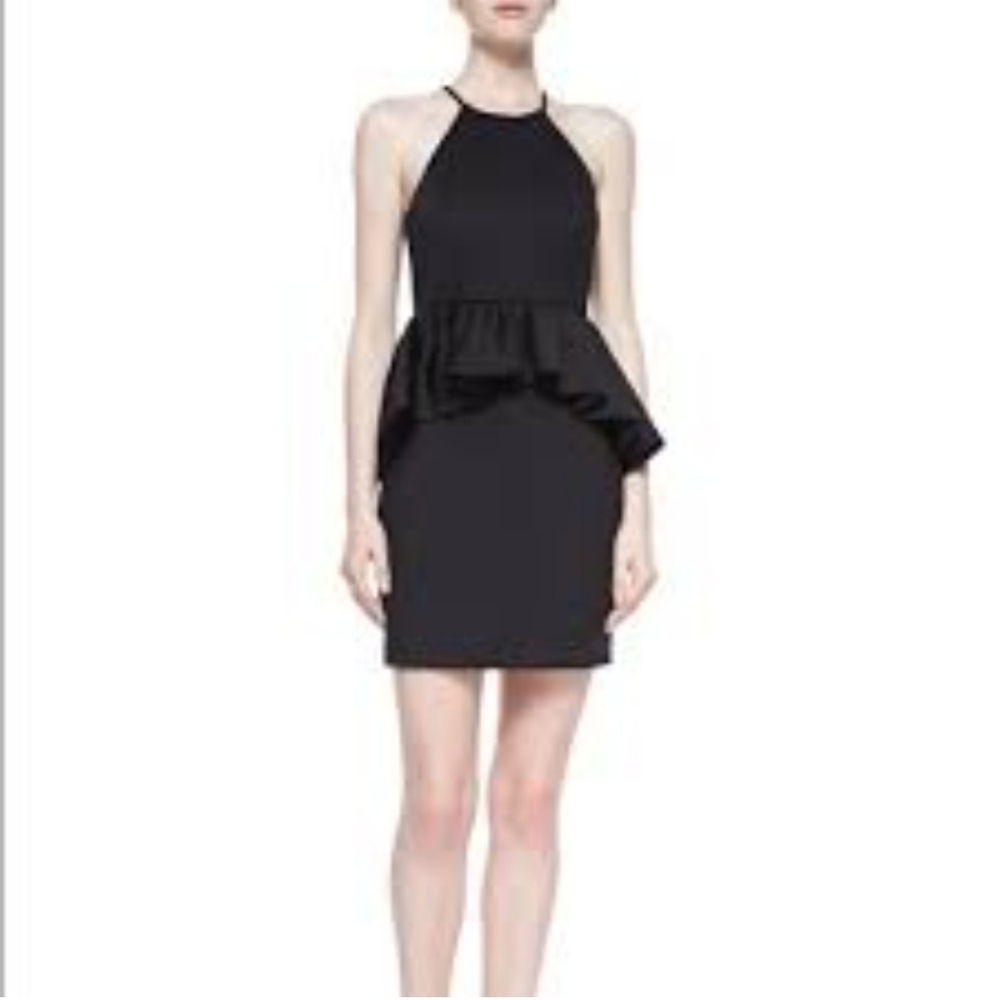 Ali‎ Ro Black Halter Peplum Dress Size 6